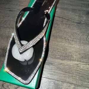 Lauren Lorraine Black and Silver Sandals